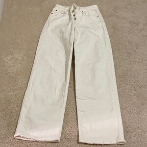 Levi's Cream/White Wide-Leg Jeans